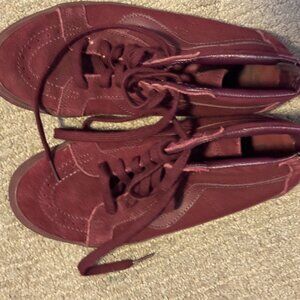 Burgundy Vans Sk8 Hi, womens 9